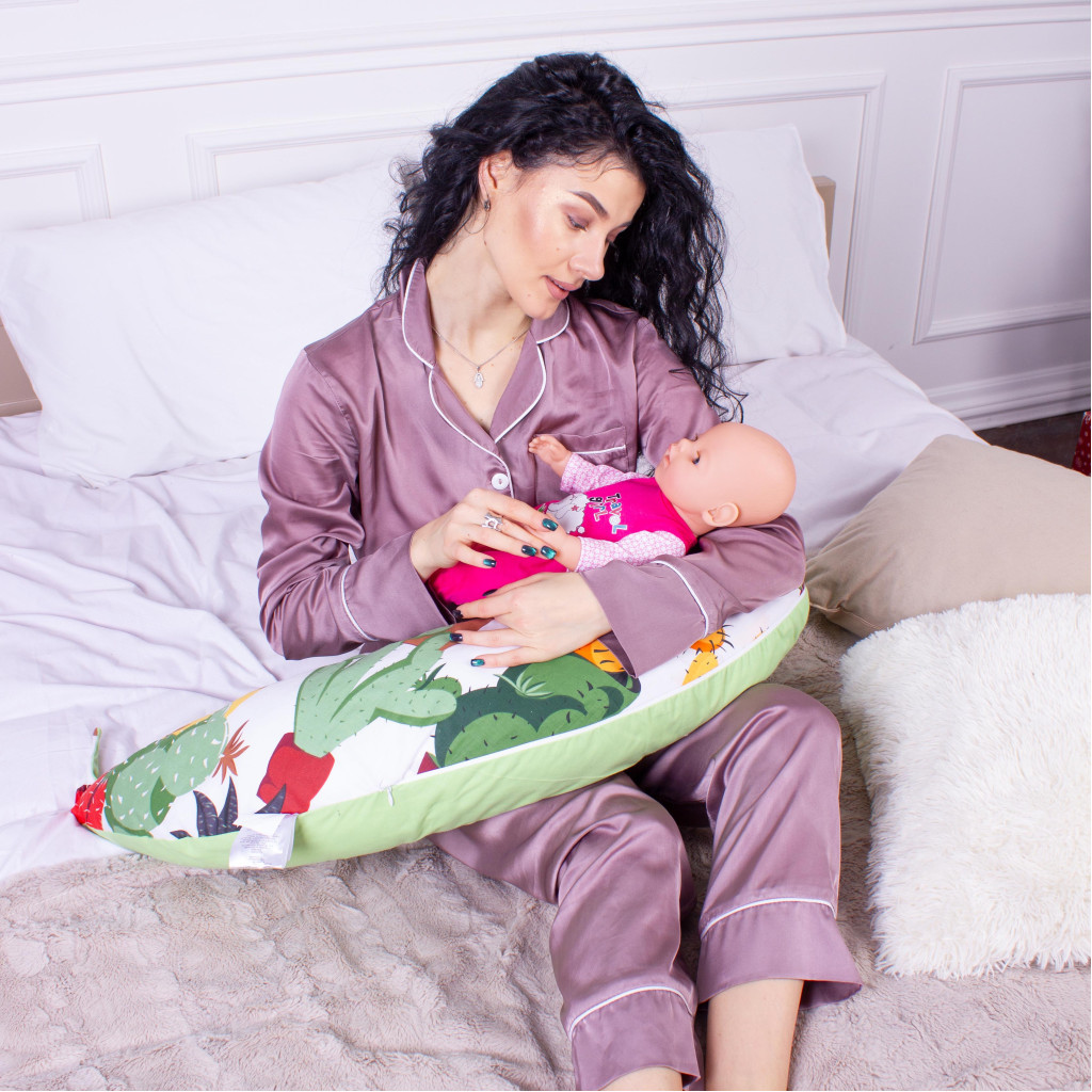 Подушка MirSon для вагітних та годування №8312 Print Line 17-0002 Cecilio Бязь 30х170х20 см (2200006200376) - зображення 7