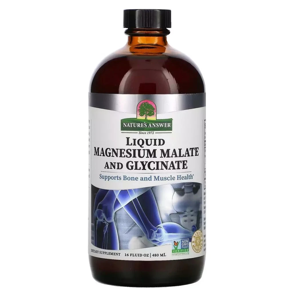 Мінерали Nature's Answer Магній малат та гліцинат, 200 мг, смак мандарину, Liquid Magnesium (NTA-26173) - зображення 1