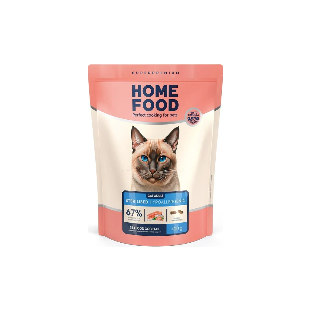 Сухий корм для кішок Home Food Hypoallergenic For sterilised морський коктейль 10 кг (4820235020590) - зображення 4