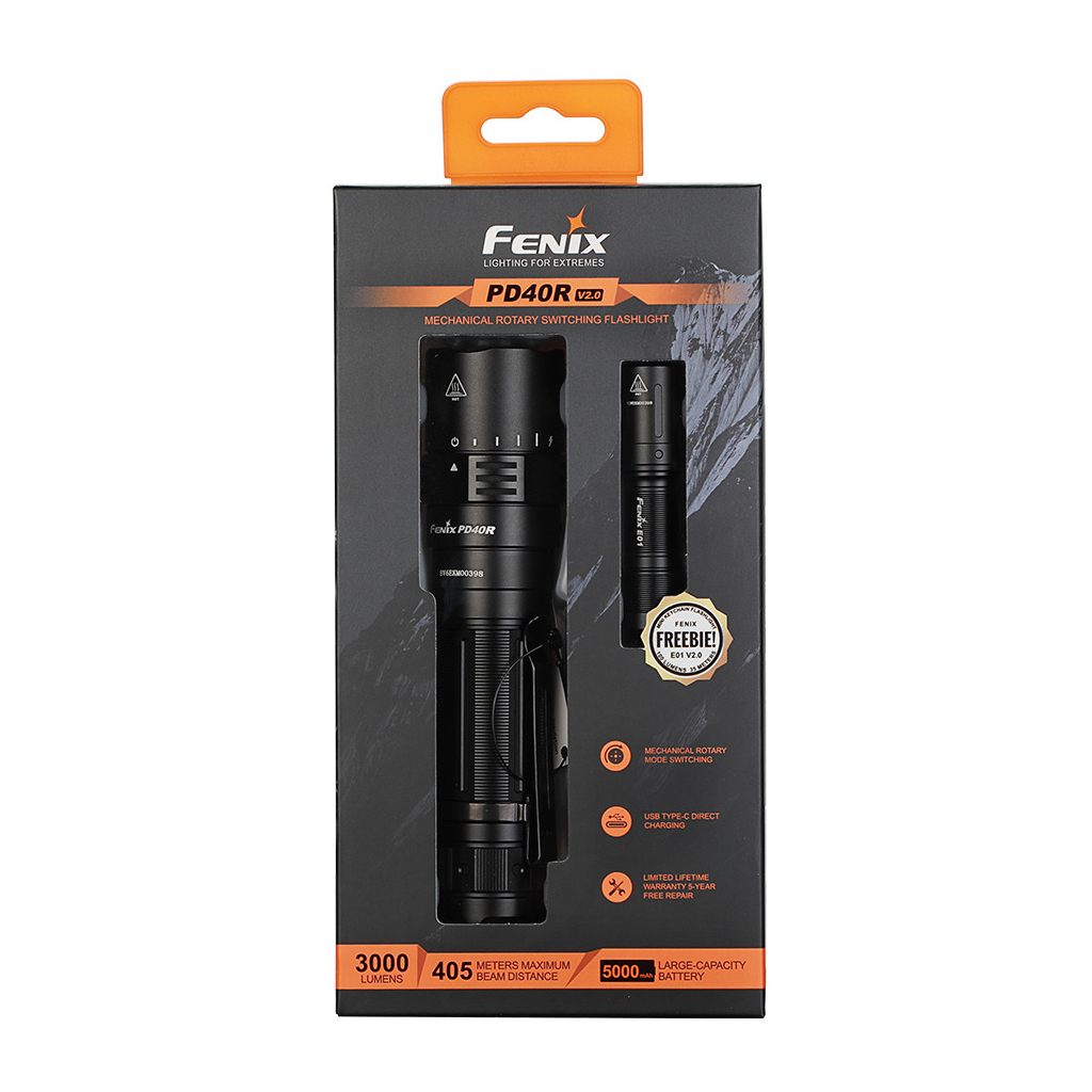 Ліхтар Fenix PD40R V2.0 + Ліхтар Fenix E01 V2.0 (PD40RV20E01V20) - зображення 1