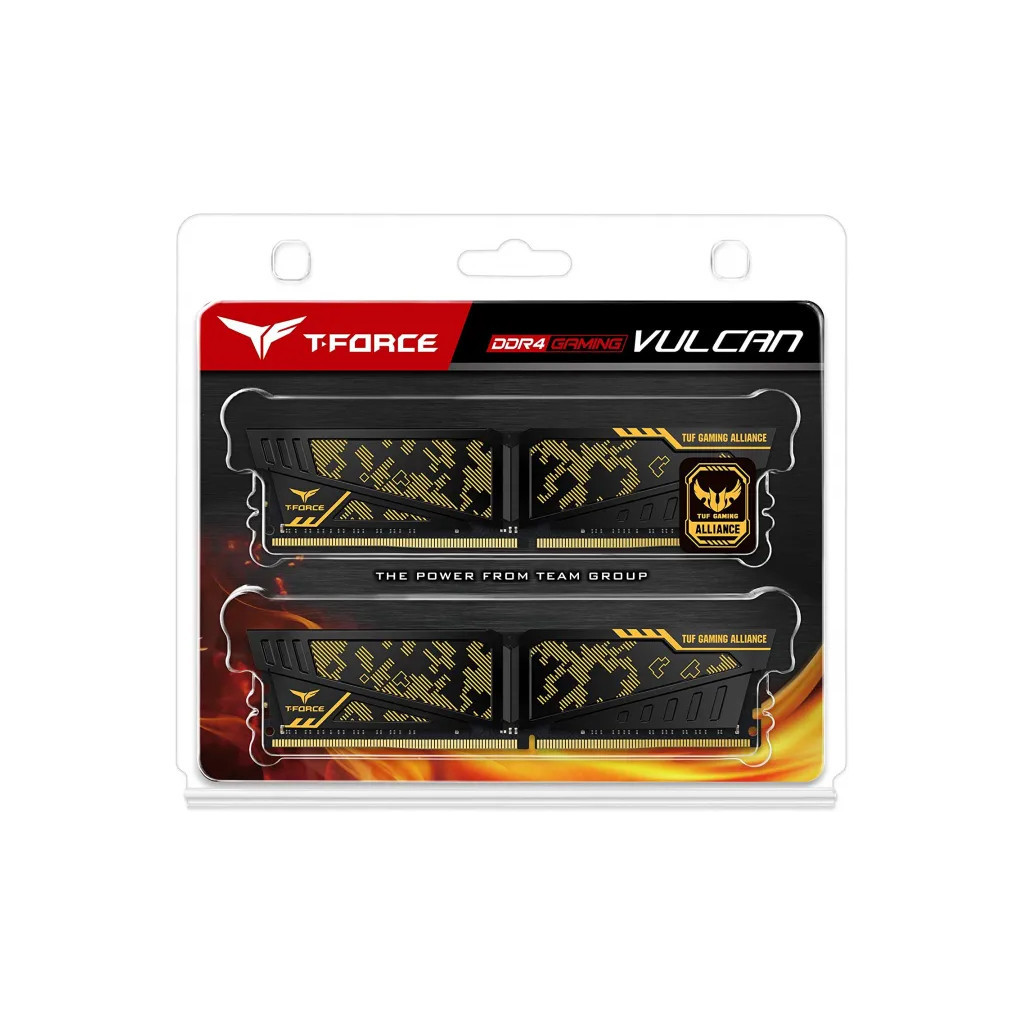 Модуль пам'яті для комп'ютера DDR4 16GB (2x8GB) 3200 MHz Vulcan TUF Yellow Team (TLTYD416G3200HC16CDC01) - зображення 3
