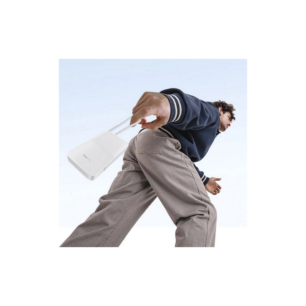 Батарея універсальна Baseus EnerFill FC51 Bipow2 Pro 20000mAh 22.5W build-in cable USB-C white (E0027700) - зображення 4