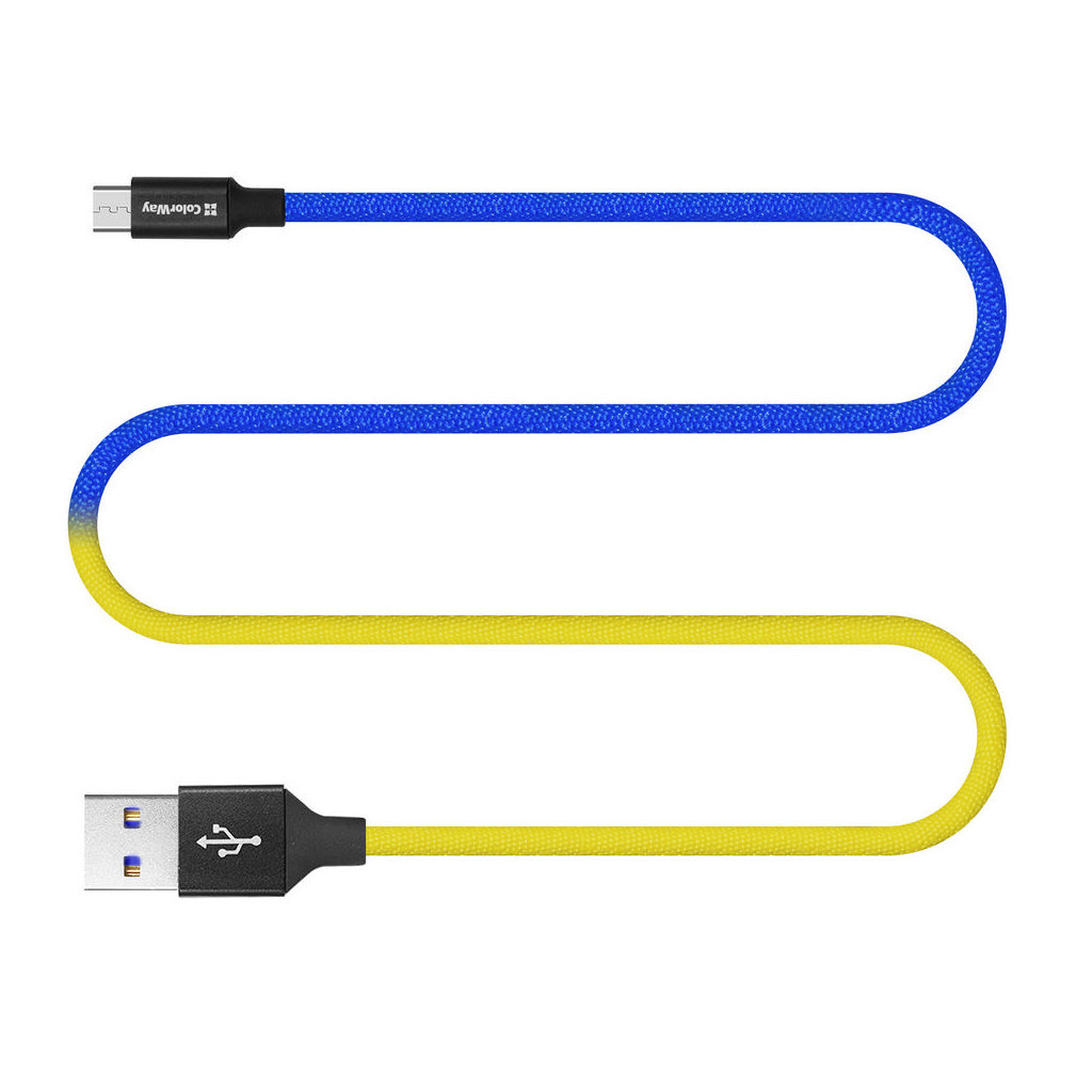Дата кабель USB 2.0 AM to Micro 5P 1.0m National ColorWay (CW-CBUM052-BLY) - зображення 5