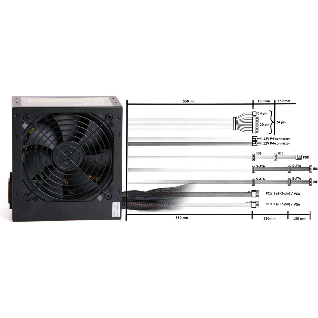 Блок живлення Vinga 500W (VPS-500P) - зображення 5