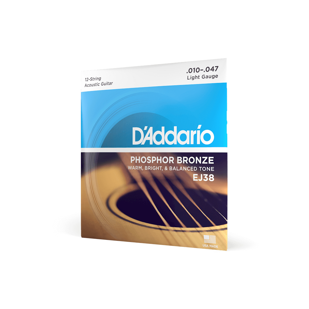 Струни для гітари D'Addario Phosphor Bronze Regular Light 12-String (10-47) (EJ38) - зображення 2
