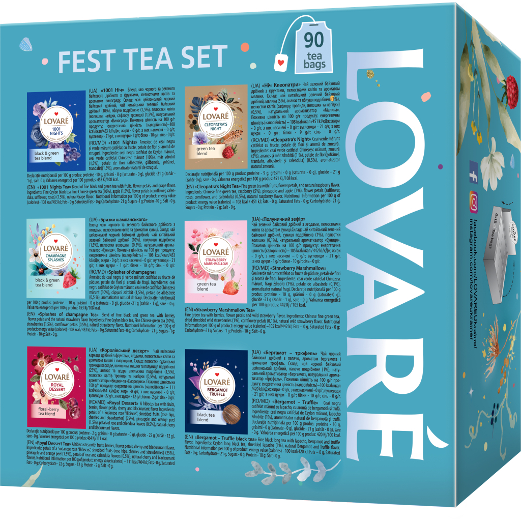 Чай Lovare Fest Tea Set 90 пакетиків асорті (lv.79907) - изображение 3