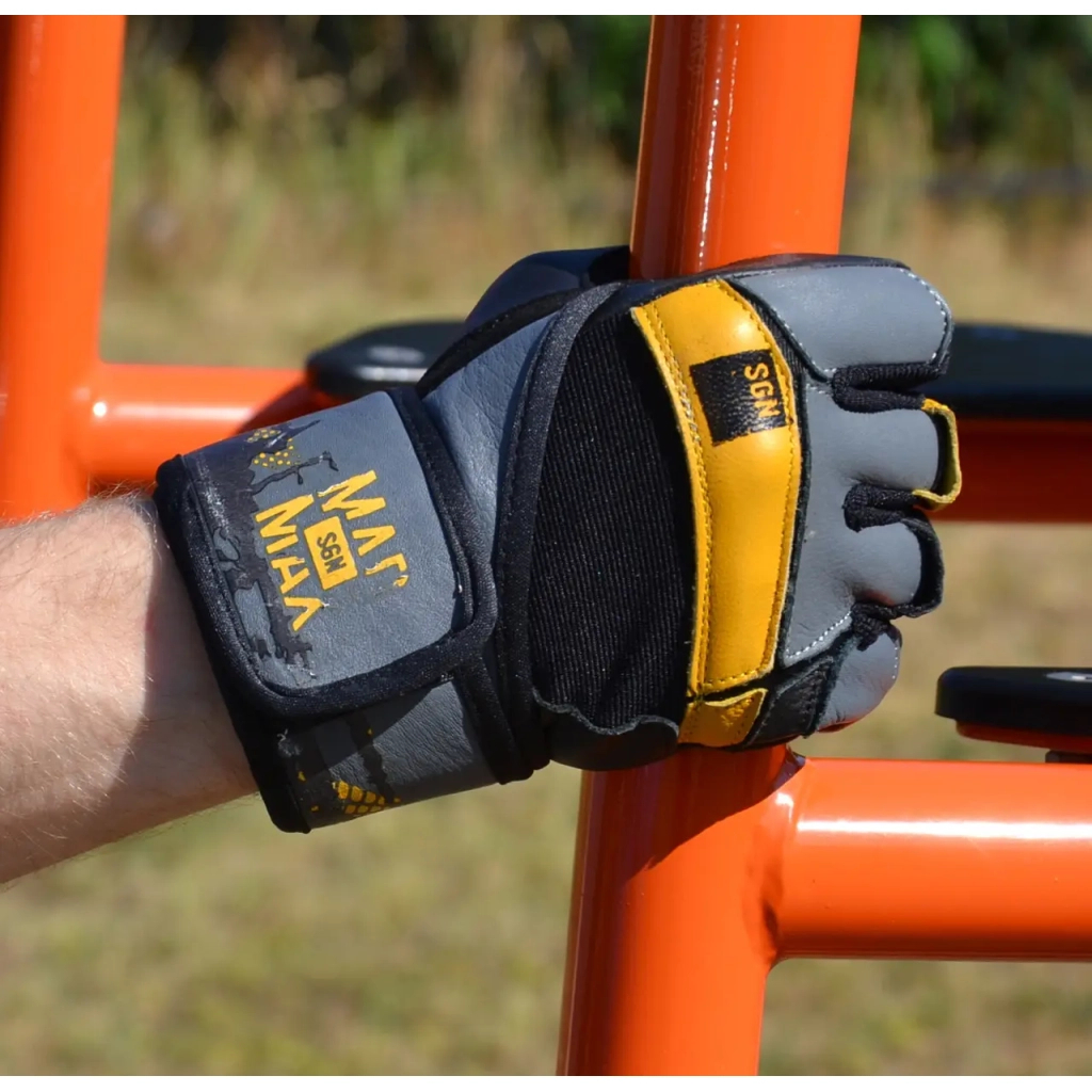 Рукавички для фітнесу MadMax MFG-880 Signature Black/Grey/Yellow XL (MFG-880_XL) - зображення 5