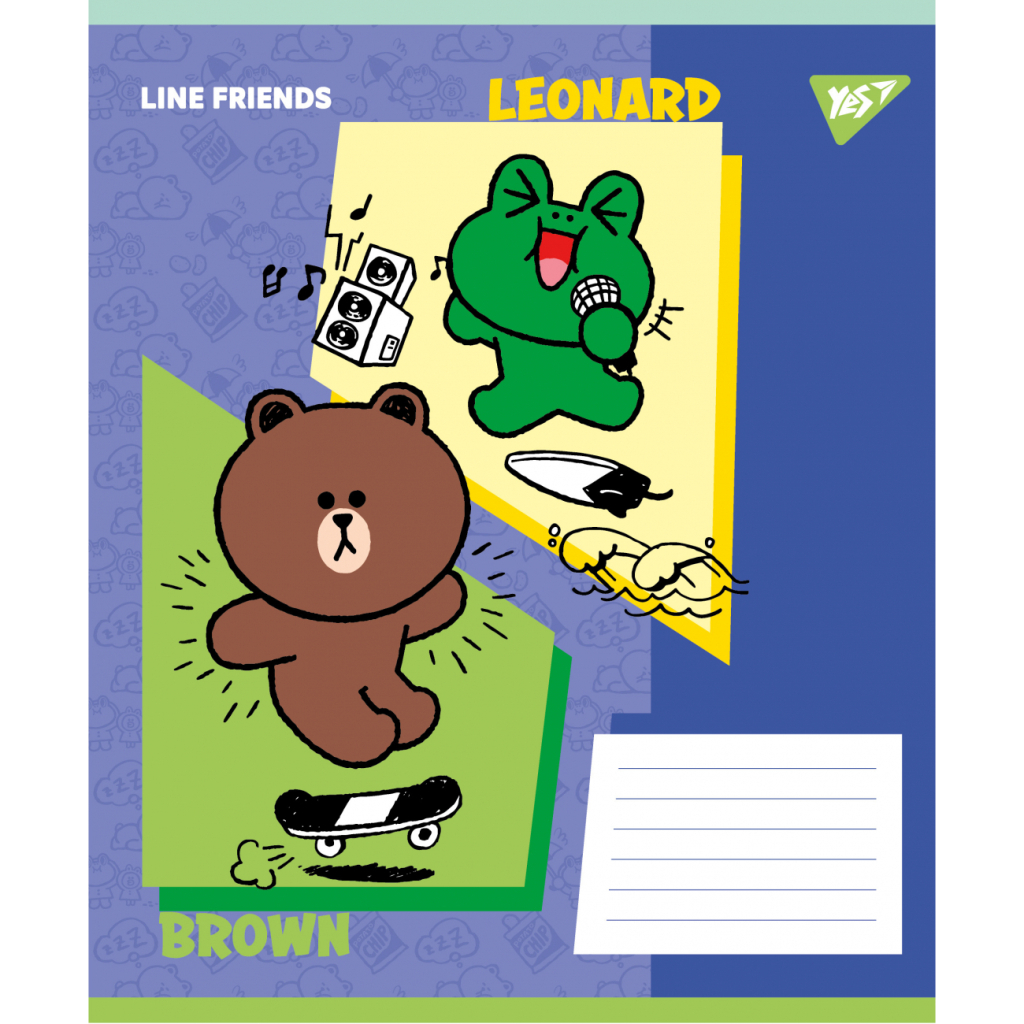 Зошит Yes Line Friends Funnyl А5 24 аркушів клітинка (767643) - зображення 3