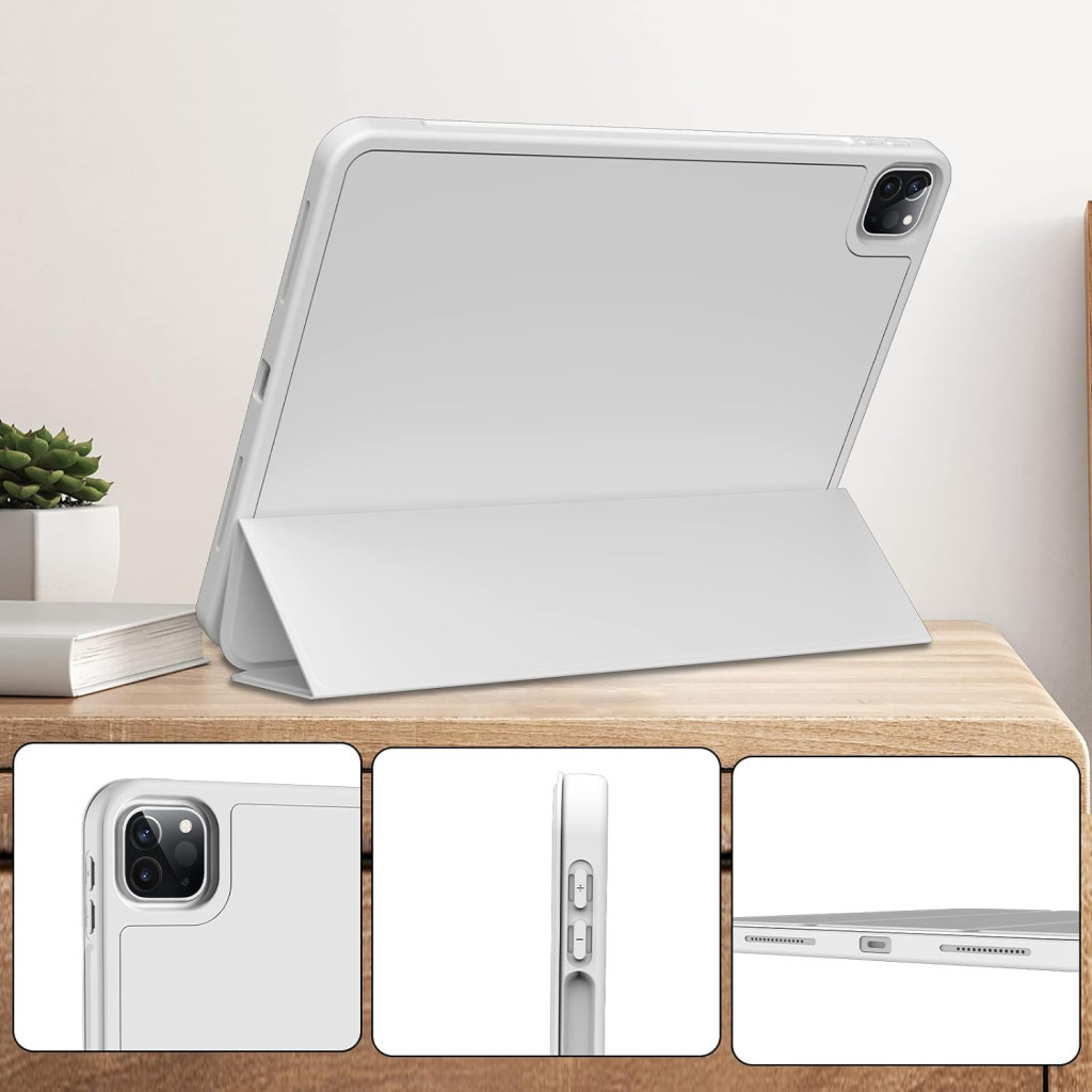 Чохол до планшета BeCover Tri Fold Hard TPU Apple iPad Pro 11 2020/2021/2022 Gray (711111) - зображення 3