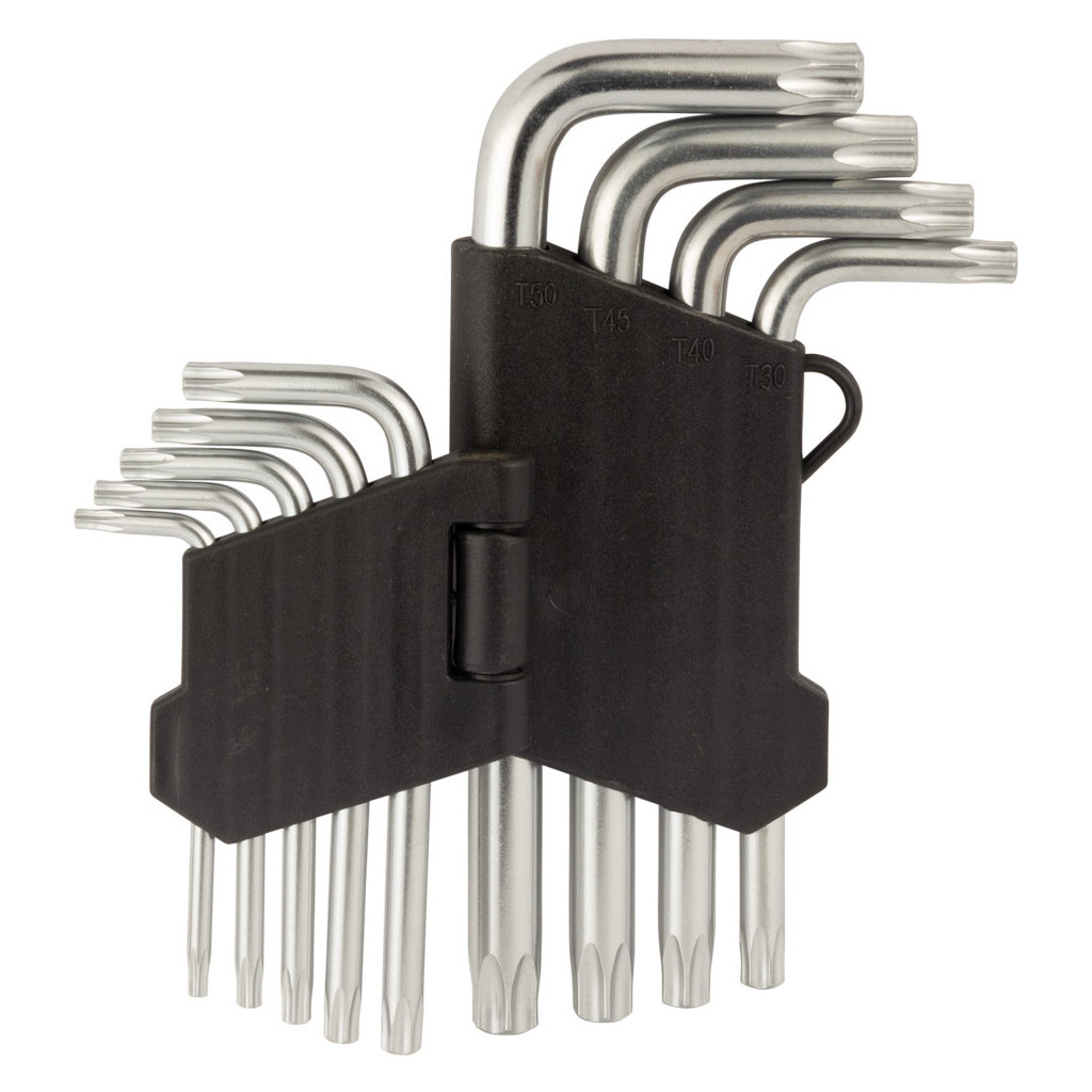 Ключ Sigma набір TORX 9шт T10-T50 CrV, короткі з отвором (4022211) - зображення 5