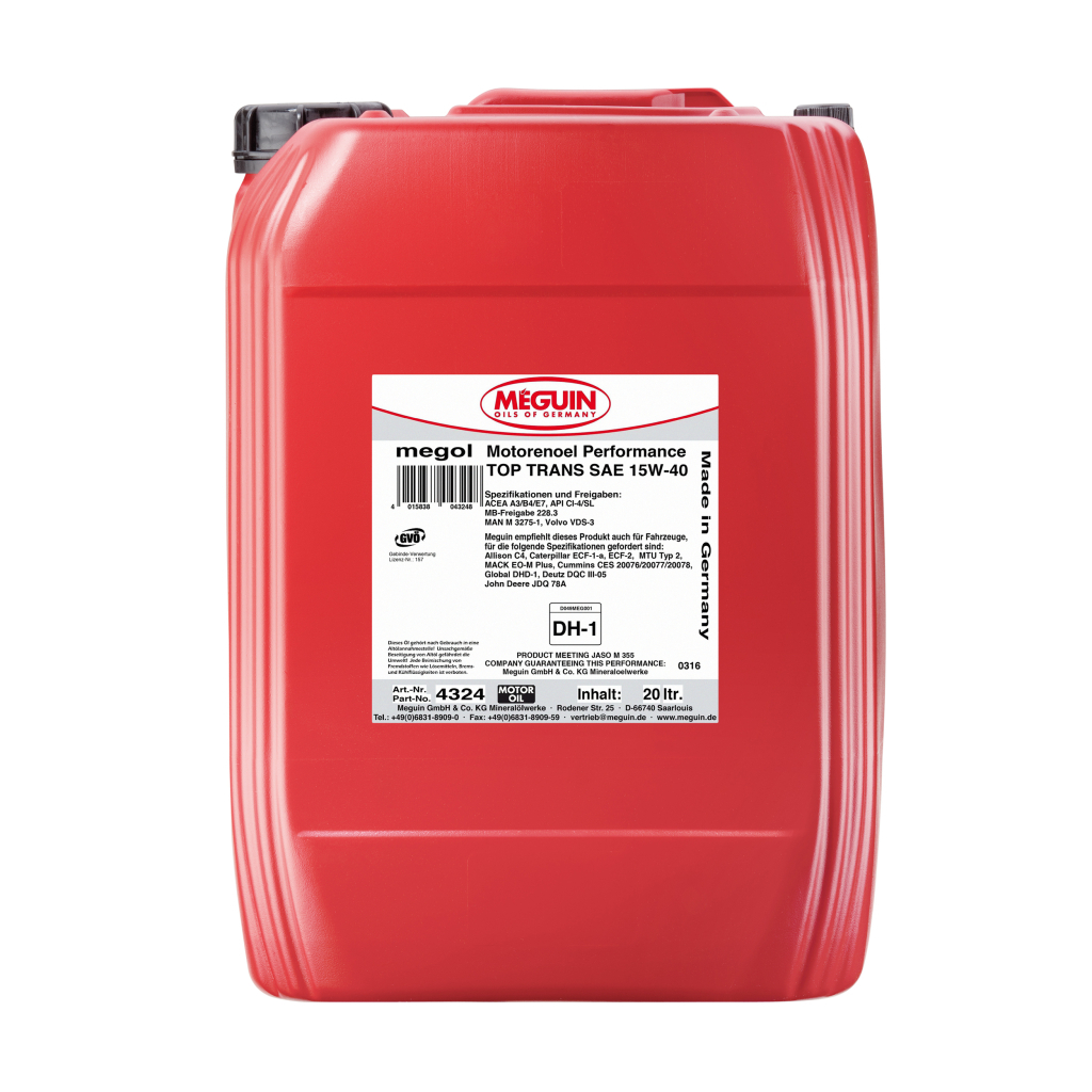 Моторна олива Meguin PERFORMANCE TOP TRANS SAE 15W-40 20л (4324) - зображення 1