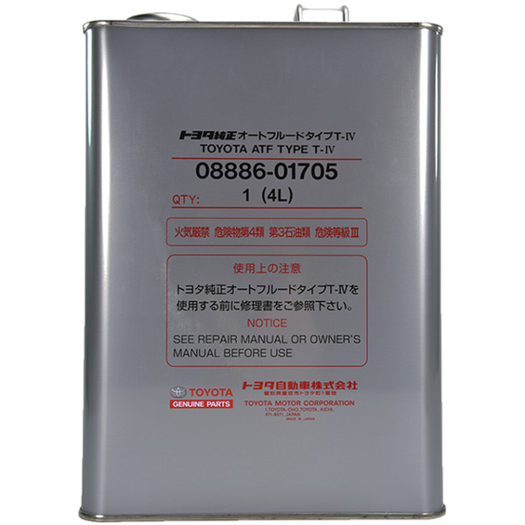 Трансмісійна олива Toyota ATF TYPE T-IV (Japan) 4л (08886-01705) - зображення 1
