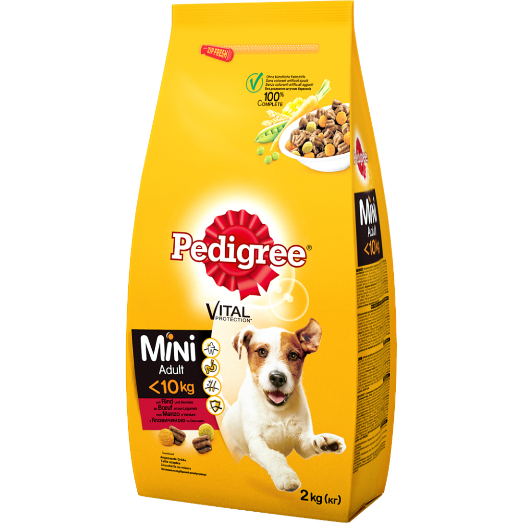 Сухий корм для собак Pedigree Adult Mini Яловичина та овочі 2 кг (5998749120927/5998749145135) - зображення 1