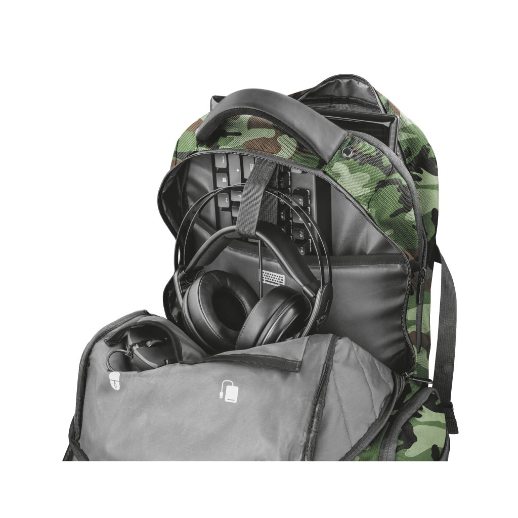 Рюкзак для ноутбука Trust 17.3" GXT 1250G Hunter Gaming, green camouflage (23868) - зображення 7