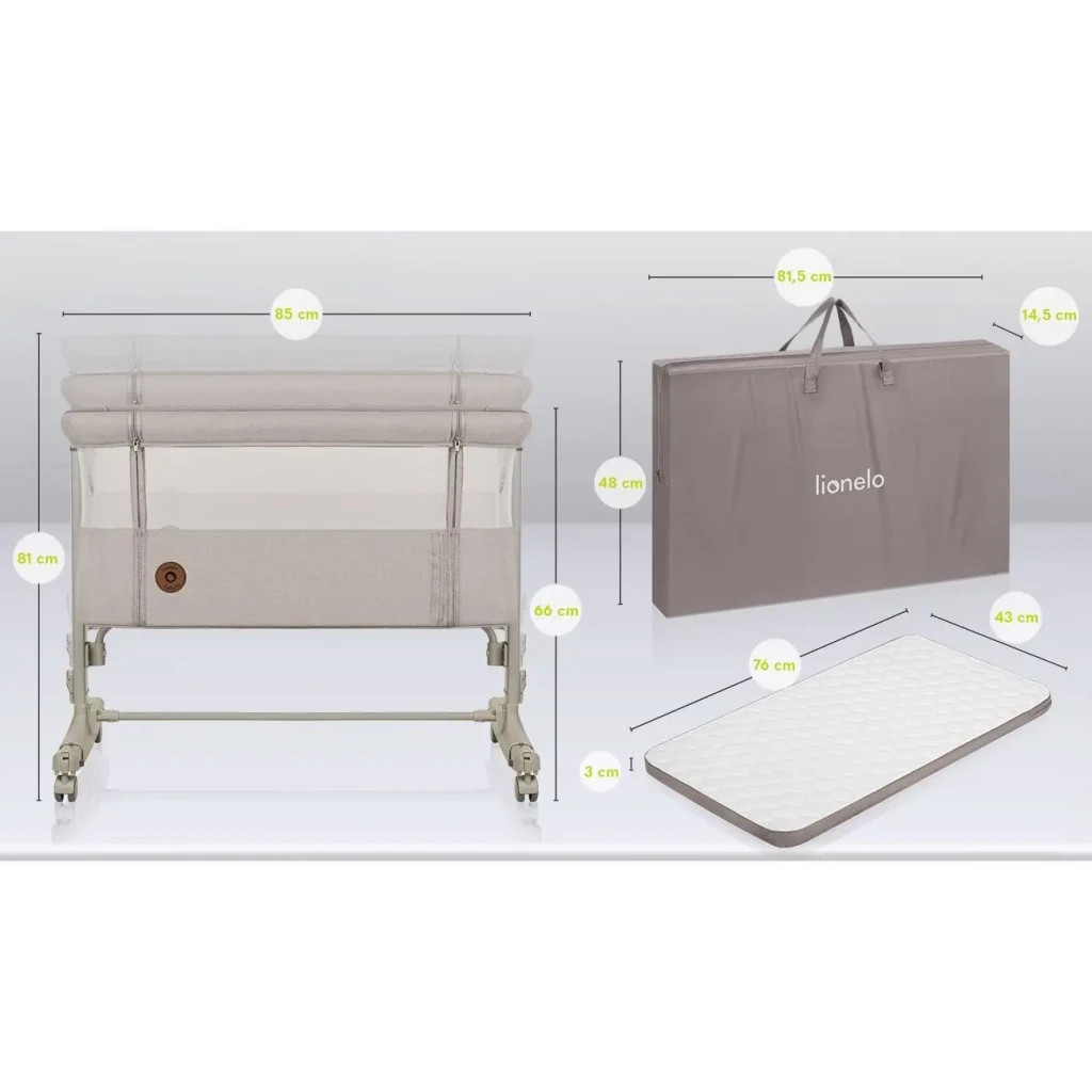 Ліжечко Lionelo приставне Aurora Beige Sand (LO-AURORA BEIGE SAND) - зображення 6