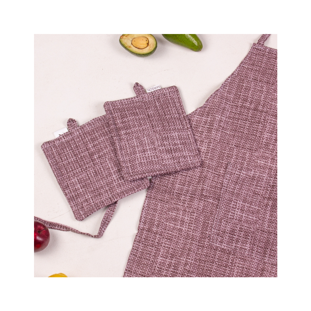 Фартух MirSon Набір №208 - Chocolate binding дві прихватки + дві рукавички-прихватки + фартух (2200006754084) - зображення 4