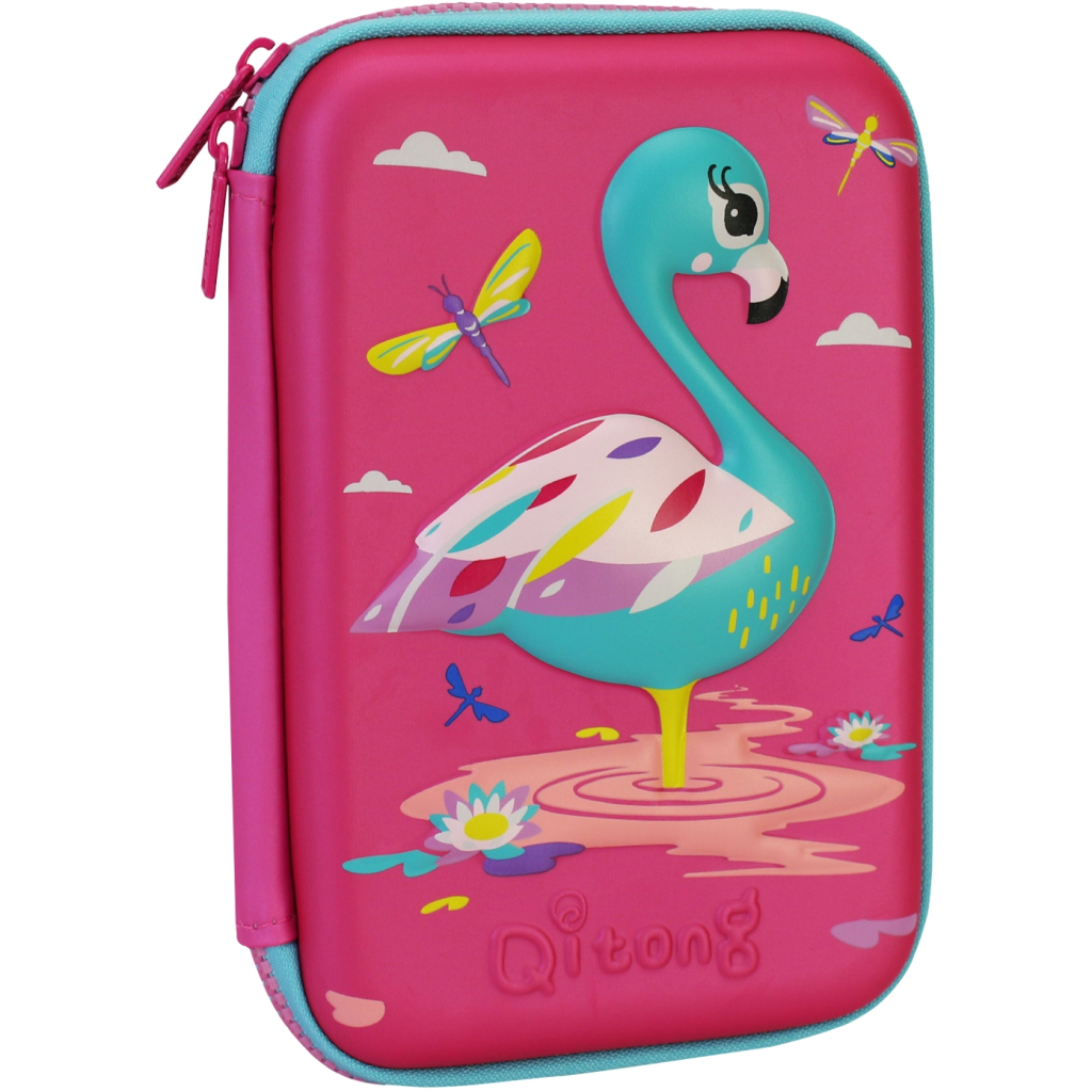 Пенал Cool For School з тисненням 1 відділення Фуксія (QT-5632-Rosered) - зображення 1