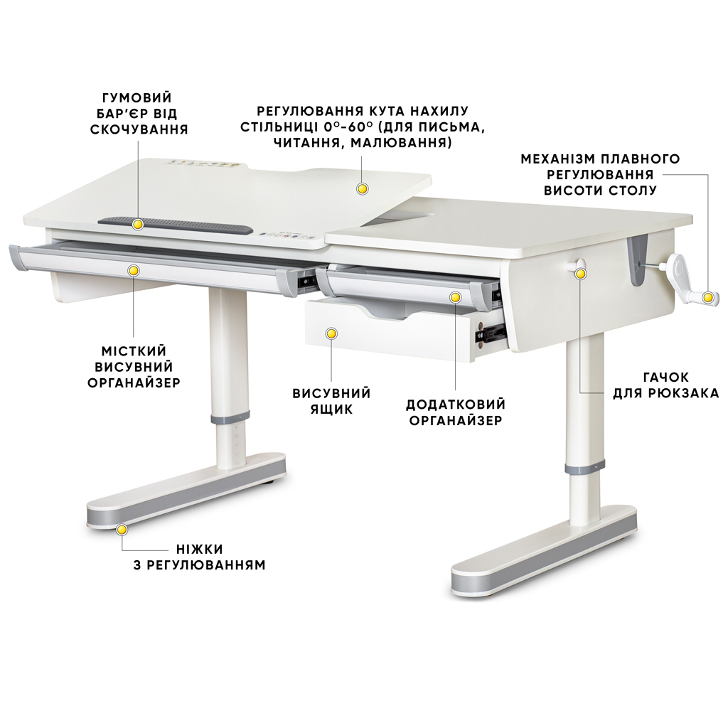 Парта Mealux Montreal 2 WG Lite (BD-670-2 WG Lite) - зображення 3