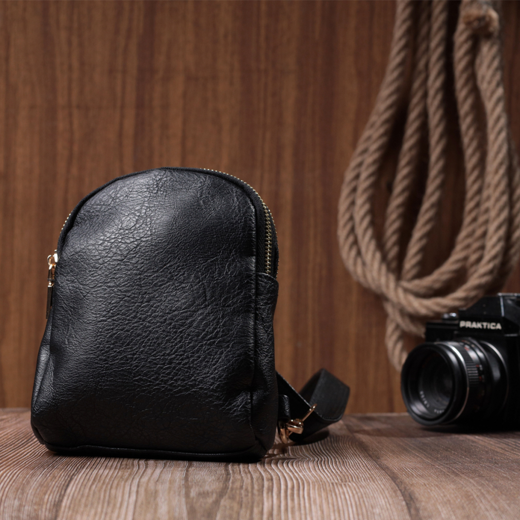 Сумка Vintage Жіноча через плече на два відділення з екошкіри Чорна (22784) - зображення 9