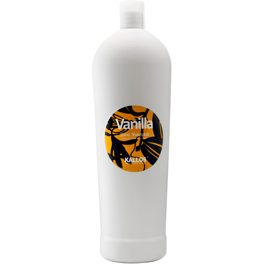 Шампунь Kallos Cosmetics Vanilla Shine Shampoo для сухого та тьмяного волосся 1000 мл (5998889505929) - зображення 1