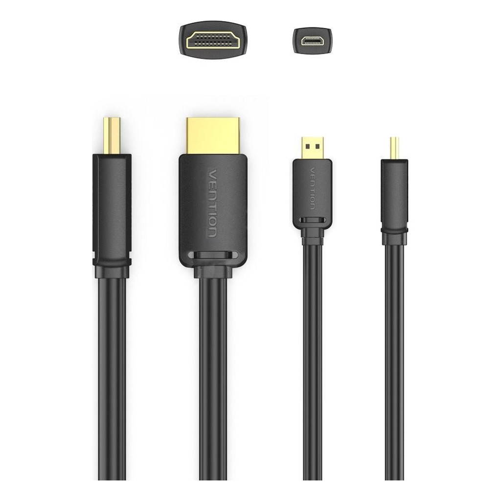 Кабель мультимедійний HDMI to HDMI Micro 3.0m V2.0 4K 60Hz18Gbps HDR Dolby Vention (AGIBI) - зображення 4