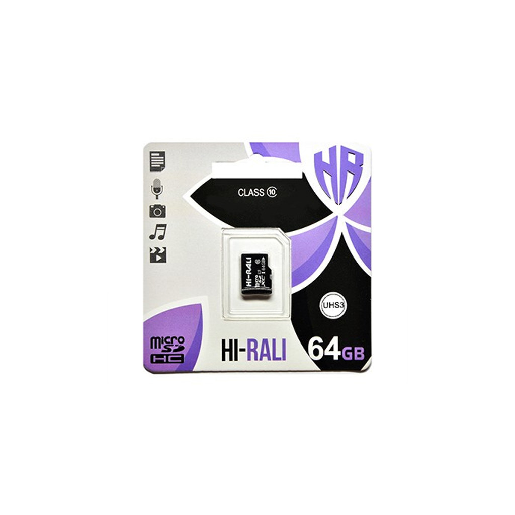 Карта пам'яті Hi-Rali 64GB microSDXC class 10 UHS-I (HI-64GBSDCL10-00) - зображення 1