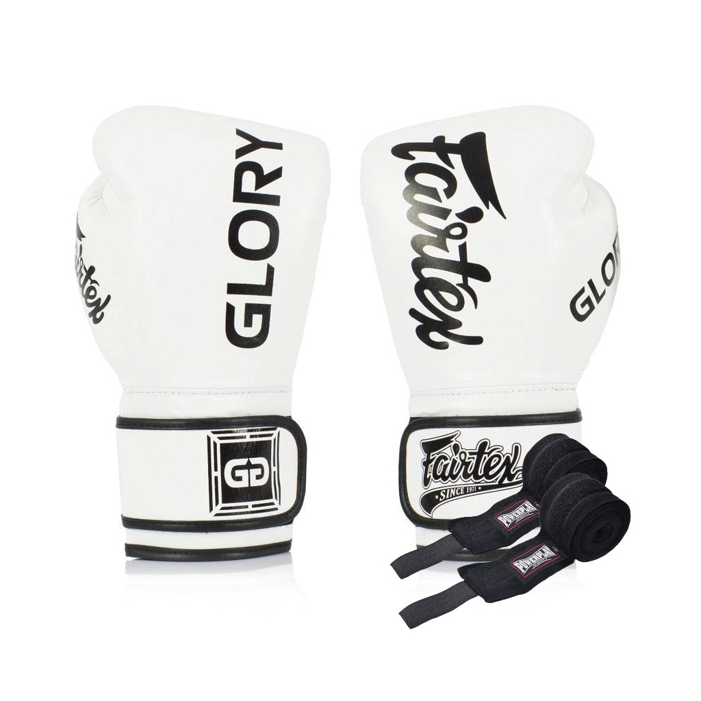 Боксерські рукавички Fairtex BGVG1 White 12 унцій (бинти в комплекті) (BGVG1_12oz_White) - зображення 1