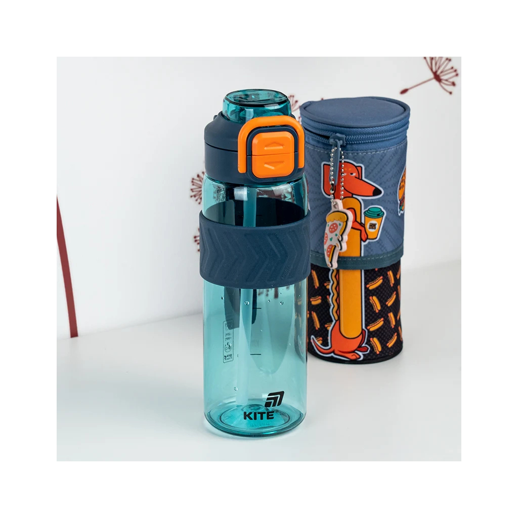 Поїльник-непроливайка Kite 800 мл, блакитно-помаранчева (K25-1234-3) - зображення 7