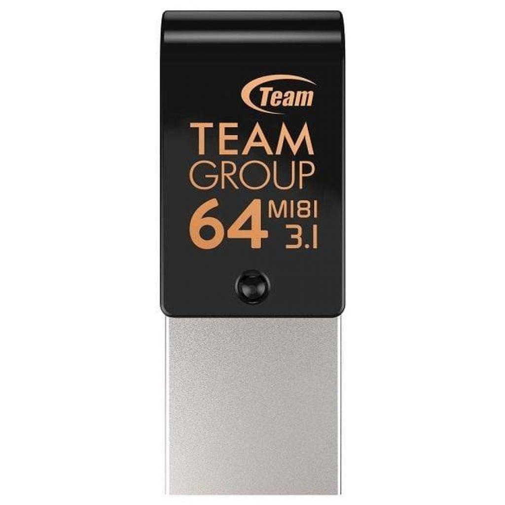 USB флеш накопичувач Team 64GB M181 Black USB 3.1/Type-C (TM181364GB01) - зображення 1