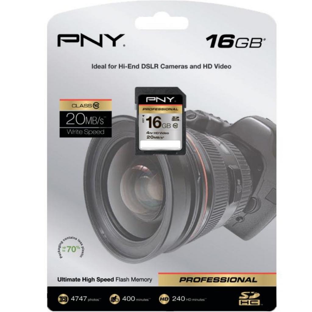 Карта пам'яті PNY flash 16GB SDHC class 10 (P-SDHC16G10-EF) - зображення 2