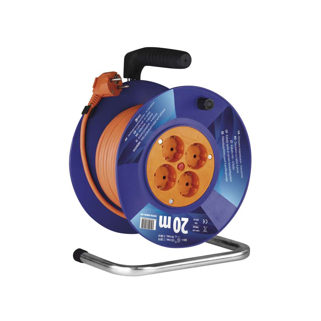 Мережевий подовжувач EMOS катушка 4 роз., 20 м (P09220) - зображення 1