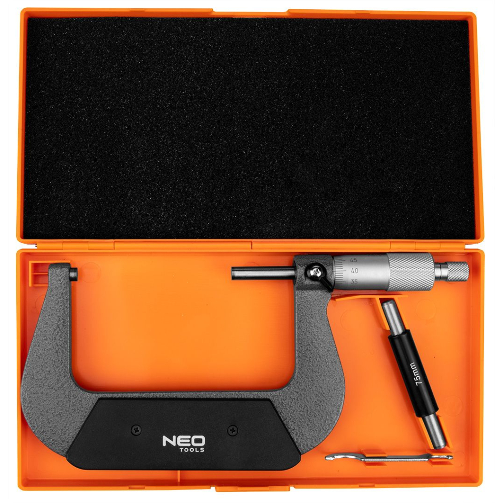 Мікрометр Neo Tools з верн'єром 75-100 мм, ±0.01 мм/м (75-023) - зображення 2