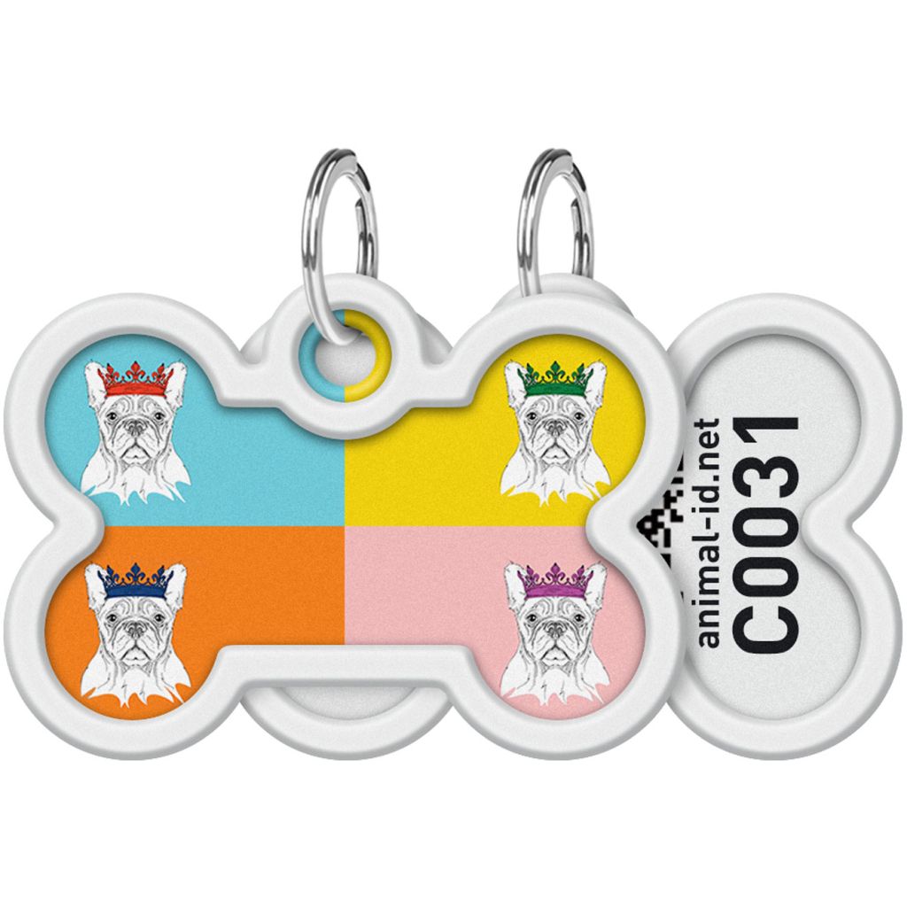 Адресник для тварин WAUDOG Smart ID з QR паспортом "Французький бульдог", кістка 40х28 мм (0640-0209) - изображение 1