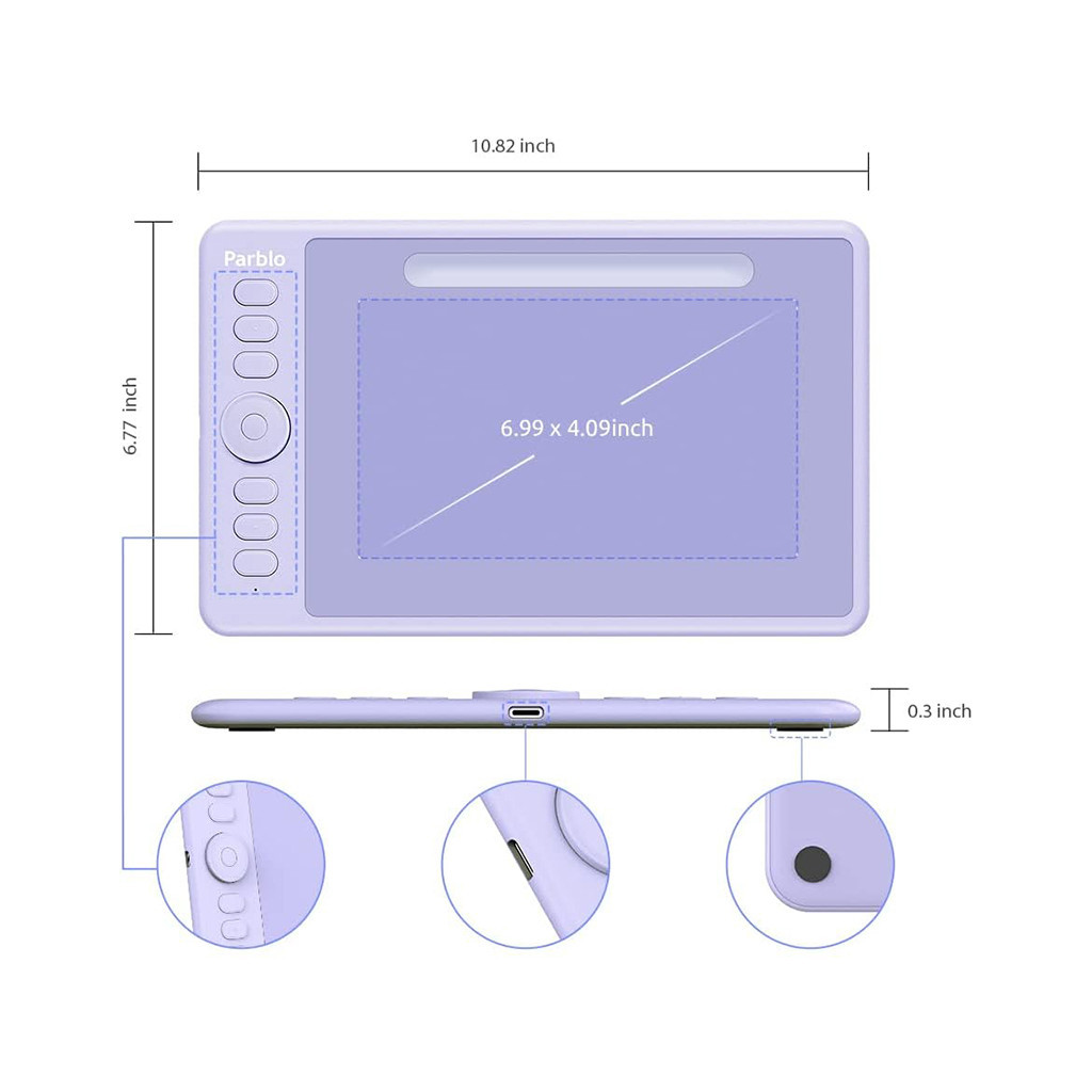 Графічний планшет Parblo Intangbo S Violet (INTANGBOSP) - зображення 4