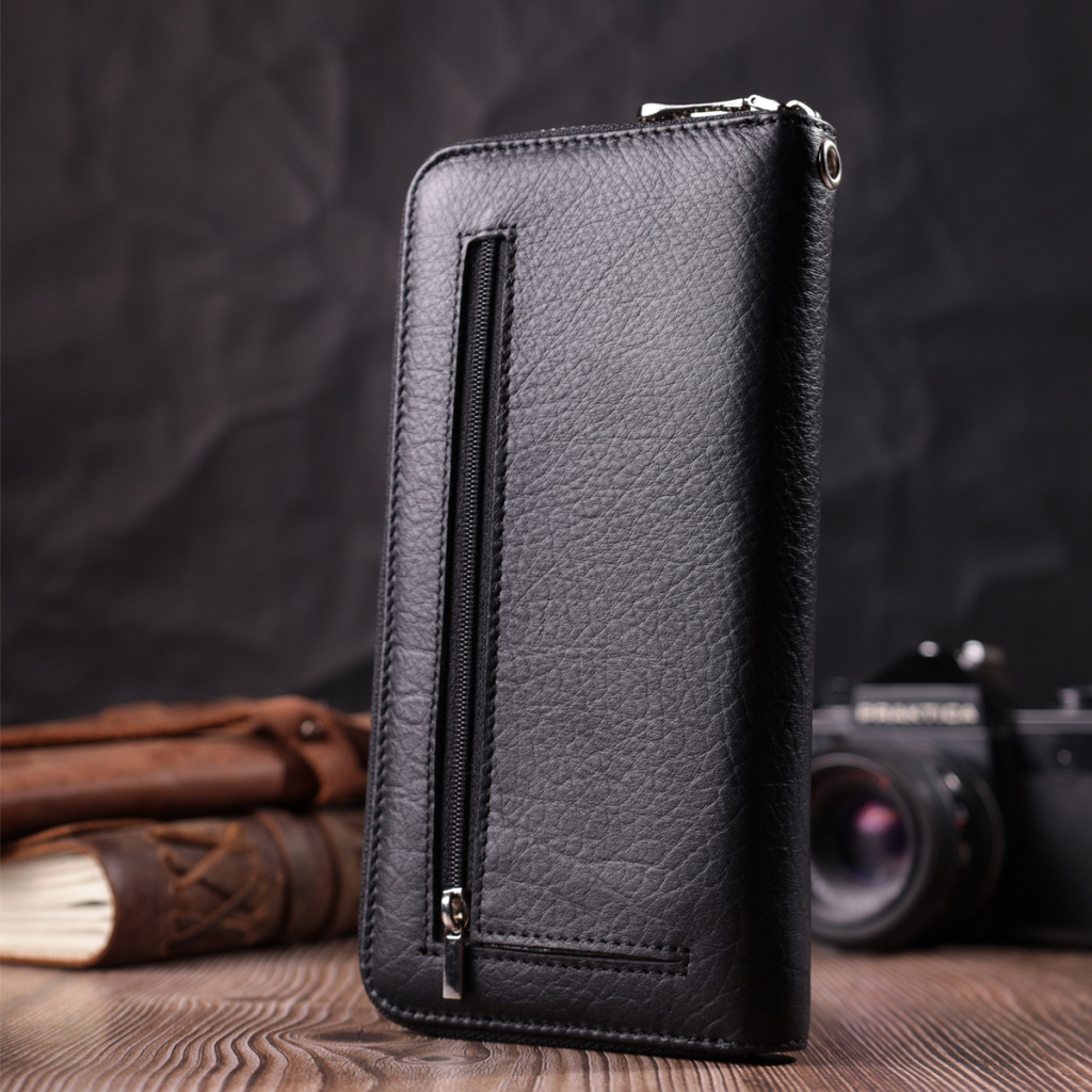 Гаманець ST Leather З натуральної шкіри Чорний (22562) - зображення 9