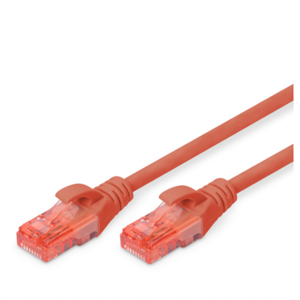 Патч-корд 1м, CAT 6 UTP, AWG 26/7, Cu, LSZH, red Digitus (DK-1617-010/R) - зображення 1