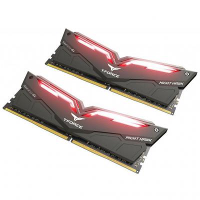 Модуль пам'яті для комп'ютера DDR4 32GB (2x16GB) 3000 MHz T-Force Night Hawk Black LED/Red Team (THRD432G3000HC16CDC01) - зображення 2