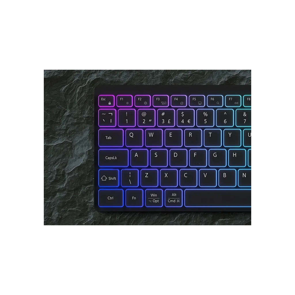 Клавіатура Canyon HKB-W11 Slim Dual Mode Wireless/Bluetooth RGB UA Black (CNS-HBTK11B) - зображення 5