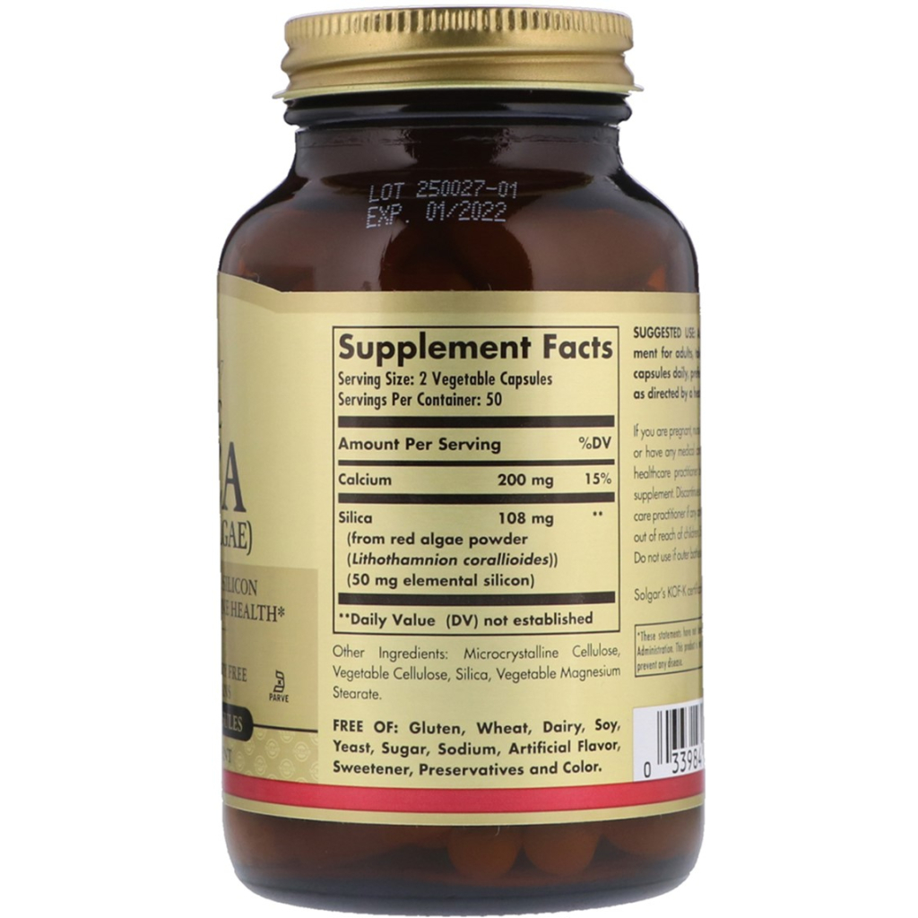 Мінерали Solgar Кремній з Червоних водоростей, Oceanic Silica, 100 гелевих кап. (SOL-02571) - зображення 2