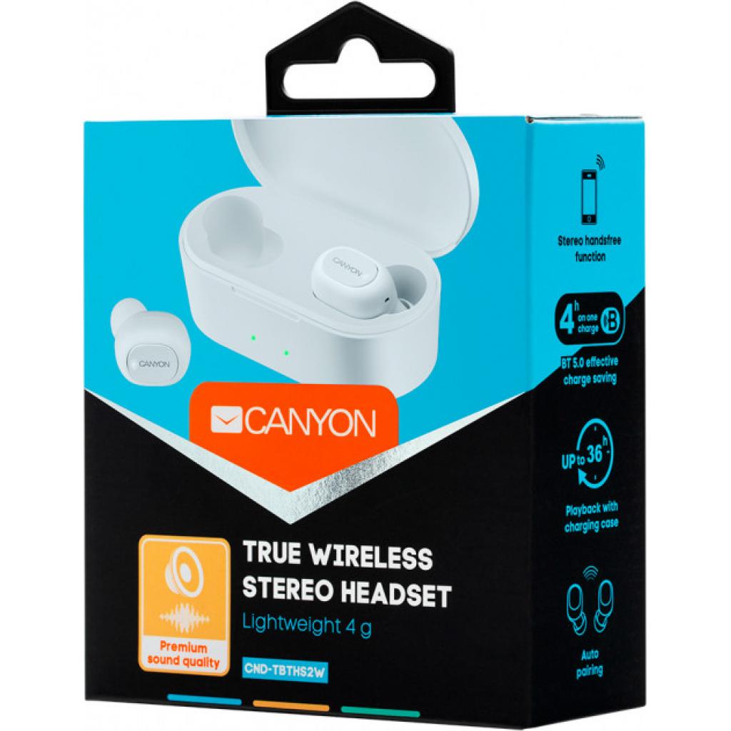 Навушники Canyon CND-TBTHS2B White (CND-TBTHS2W) - зображення 3