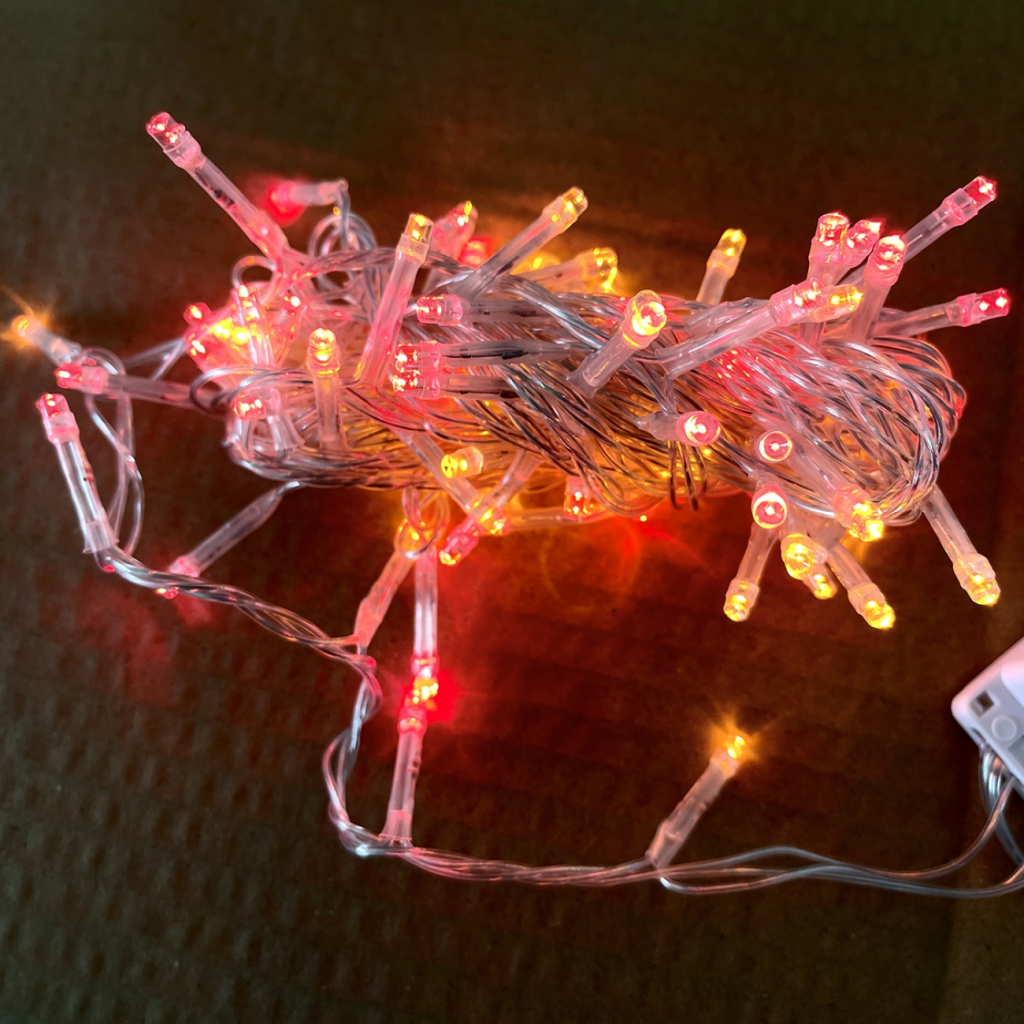 Гірлянда Novogod`ko нитка 100 LED, жовтий+черво нитка 5 м, 8 режимів (973761) - зображення 1