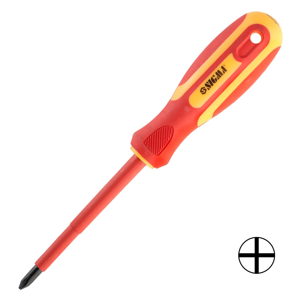 Викрутка Sigma діелектрична хрестова PH2x100мм 1000В CrV (4008161) - зображення 1