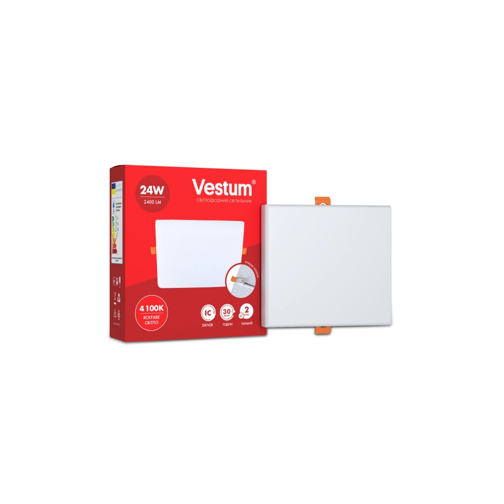 Світильник Vestum LED "без рамки" квадрат 24W 4100K (1-VS-5607) - зображення 1
