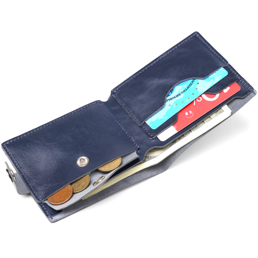 Портмоне Shvigel Шкіряне Синє (16444) - зображення 7