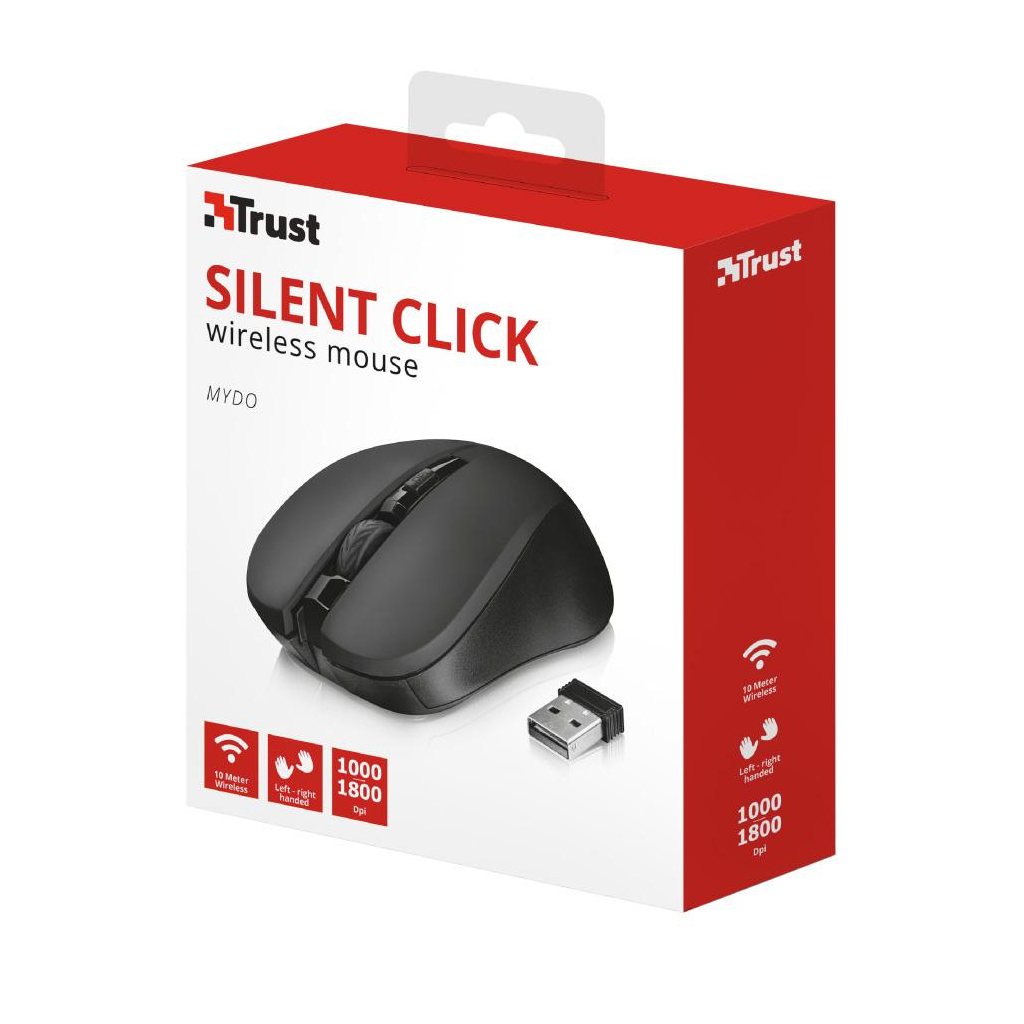 Мишка Trust Mydo Silent wireless mouse black (21869) - зображення 5