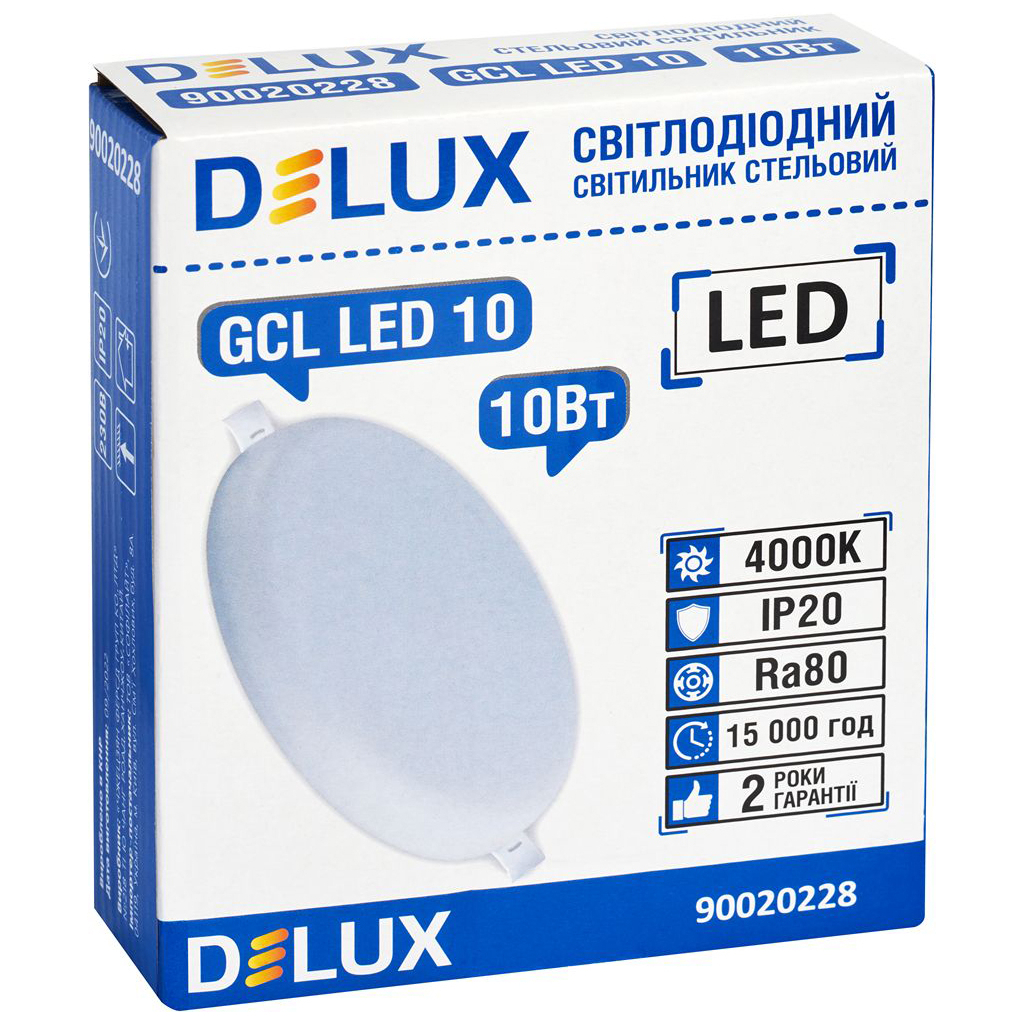 Світильник Delux GCL LED 10 4000К 10Вт 230В ROUND (90020228) - зображення 2