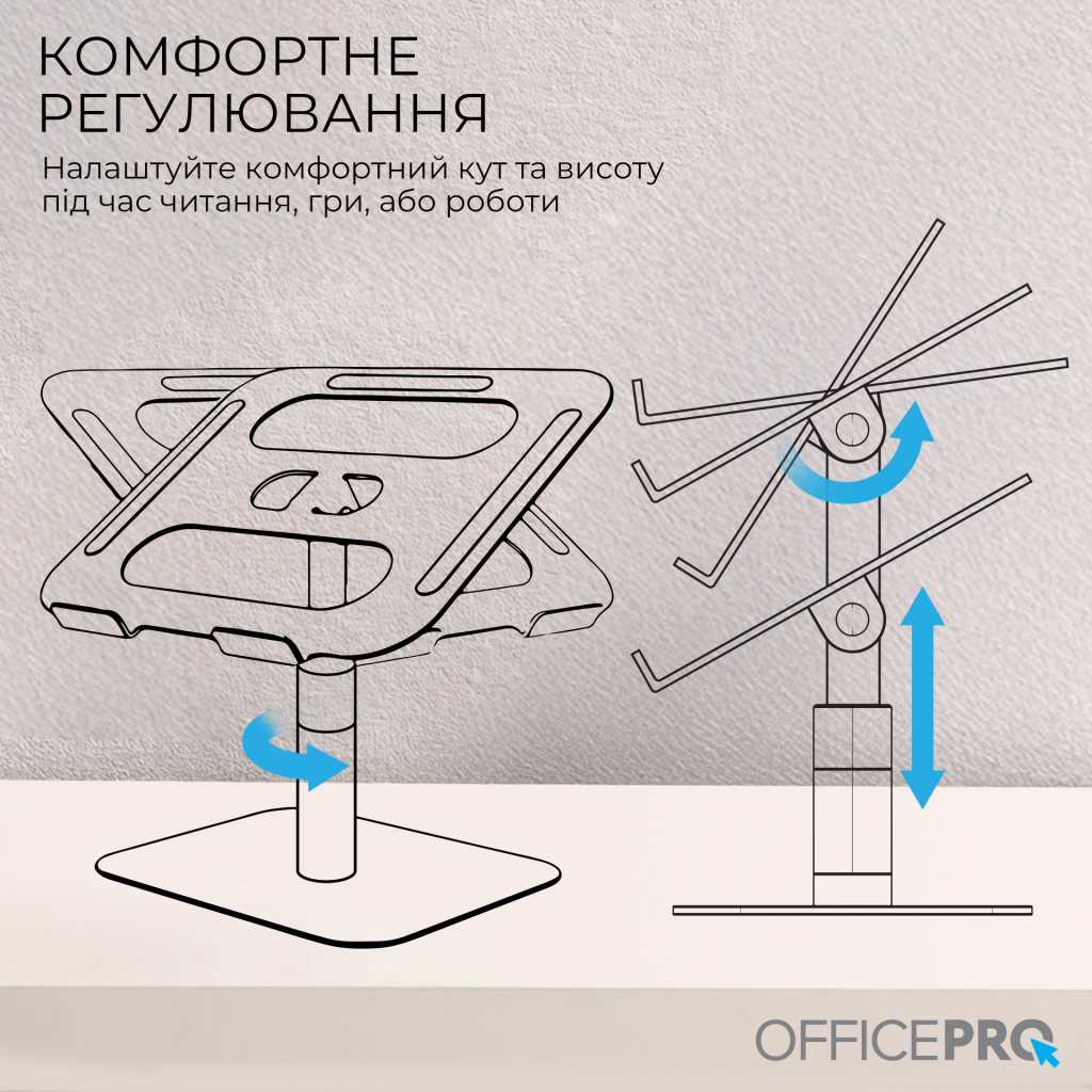 Підставка до ноутбука OfficePro LS956G Aluminum alloy Gray (LS956G) - зображення 9