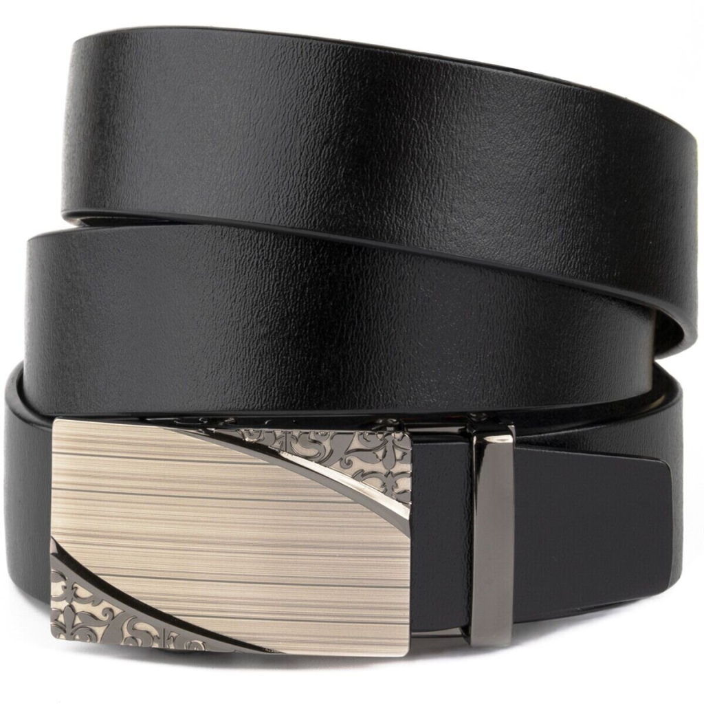 Ремінь Vintage З автоматичною пряжкою з візерунком Чорний (20251) - зображення 1