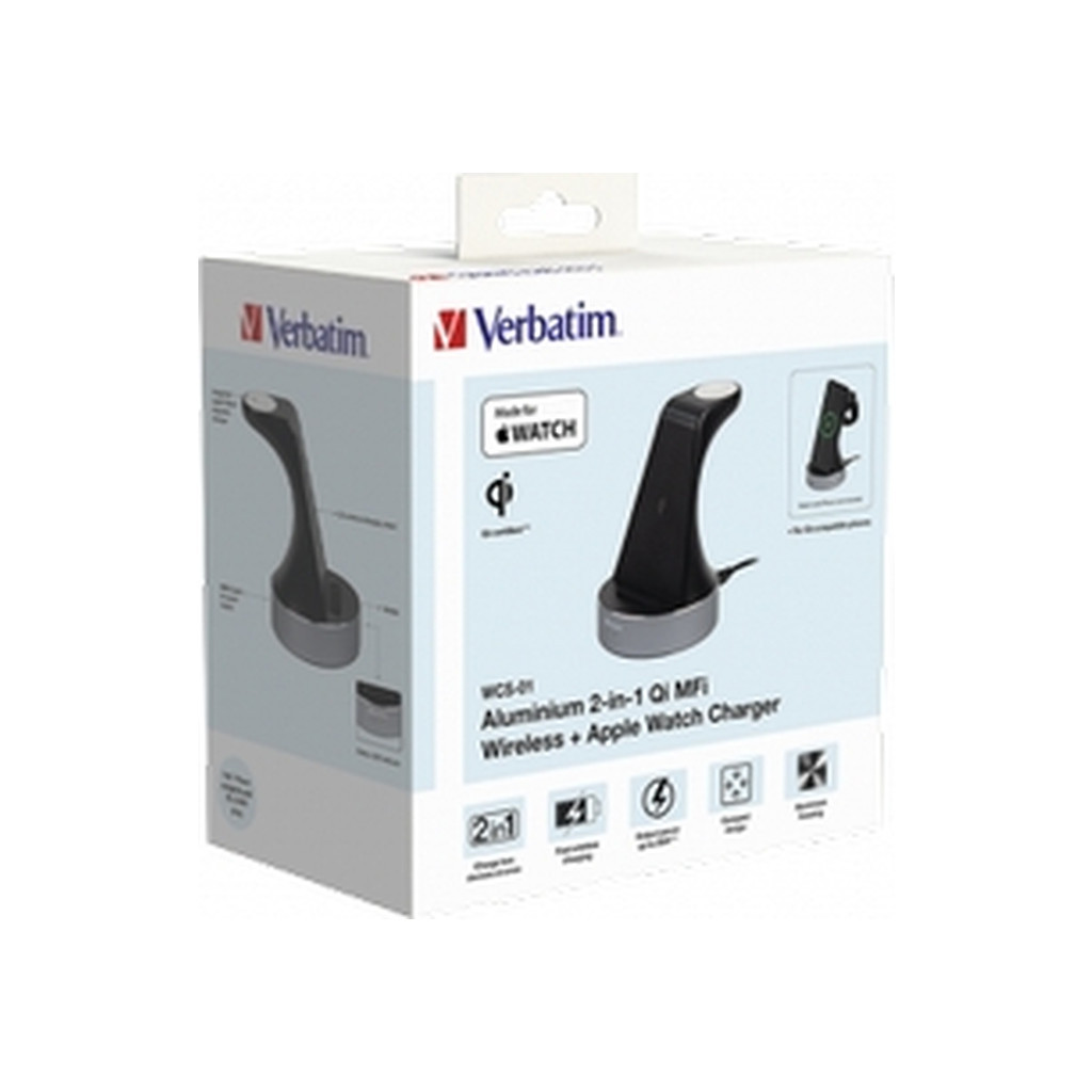 Зарядний пристрій Verbatim 2in1 Apple Watch and iPhone Charging Stand (49555) - зображення 10