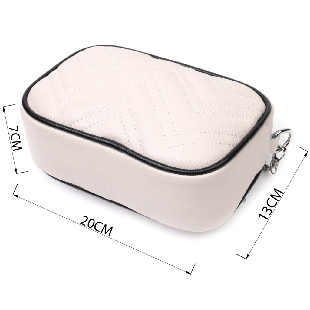 Сумка Vintage Вечірня Жіноча на ланцюжку з натуральної шкіри Біла (22380) - зображення 3